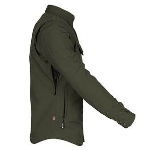 Men's-SoftShell-Winter-Jacket-Army-Green-Matt-with-Raised-Right-Sleeve