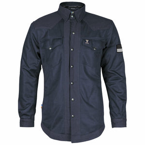 Protective Summer Mesh Shirt - Navy Blue Solid with Pads