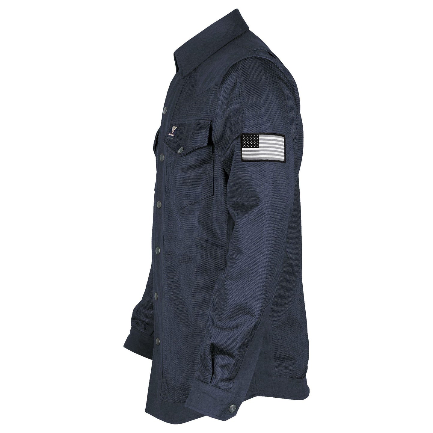 Protective Summer Mesh Shirt - Navy Blue Solid with Pads [Fast Shipping for USA]