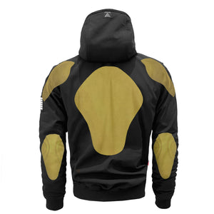 Protective-SoftShell-Unisex-Hoodie-Black-Matte-With-Pads-Back