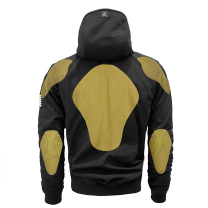 Protective-SoftShell-Unisex-Hoodie-Black-Matte-With-Pads-Back