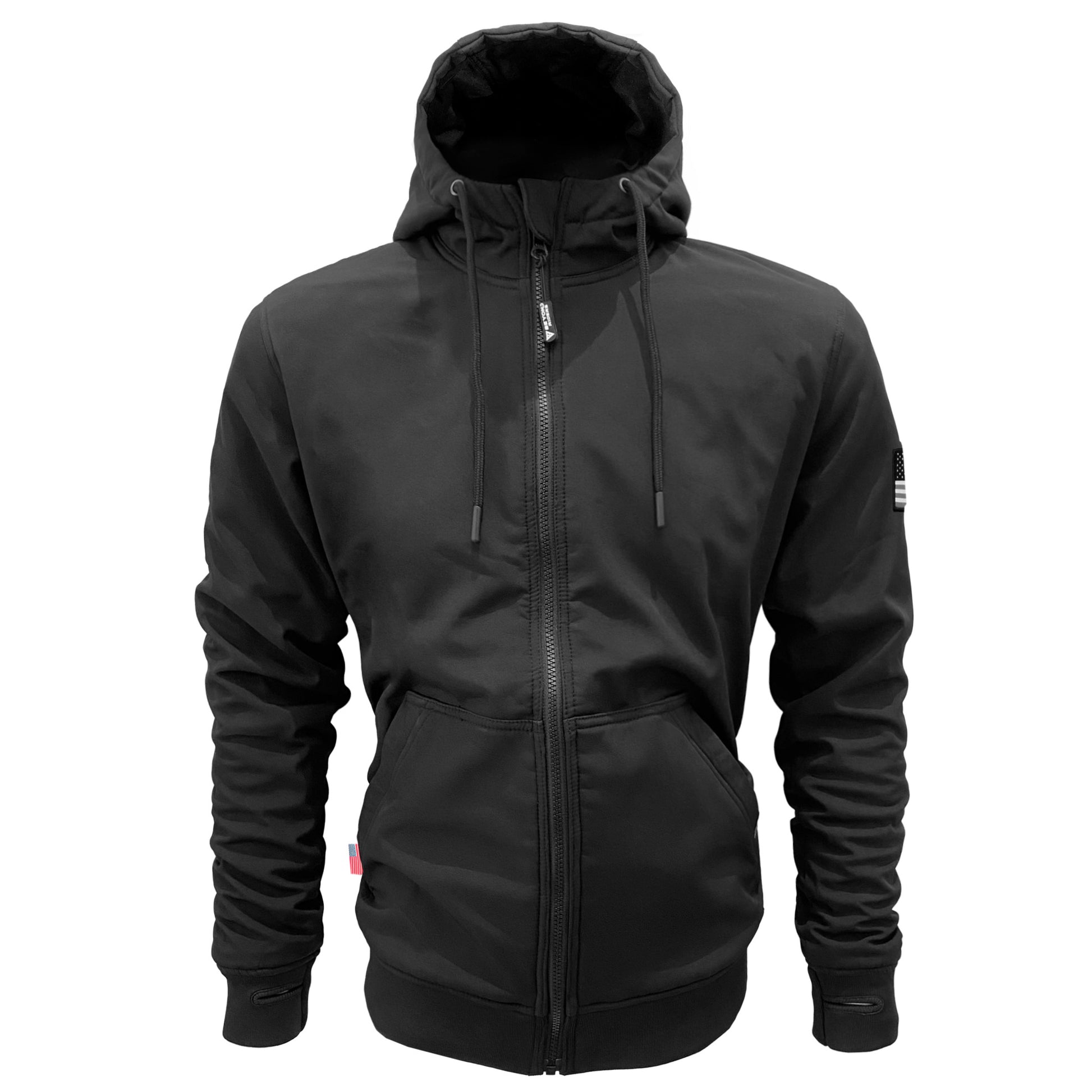 Protective SoftShell Unisex Hoodie Black Matte with Pads