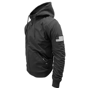SALE Protective SoftShell Unisex Hoodie - Black Matte with Pads