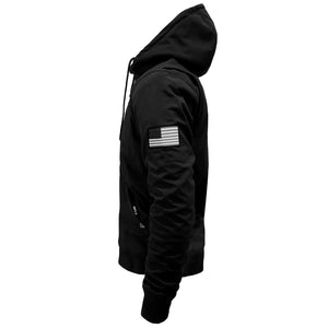 SALE Protective SoftShell Unisex Hoodie - Black Matte with Pads