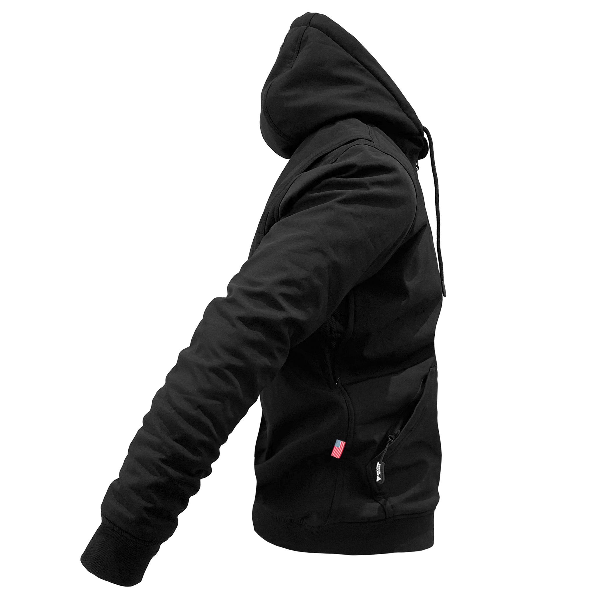 Protective SoftShell Unisex Hoodie - Black Matte with Pads