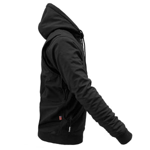 SALE Protective SoftShell Unisex Hoodie - Black Matte with Pads