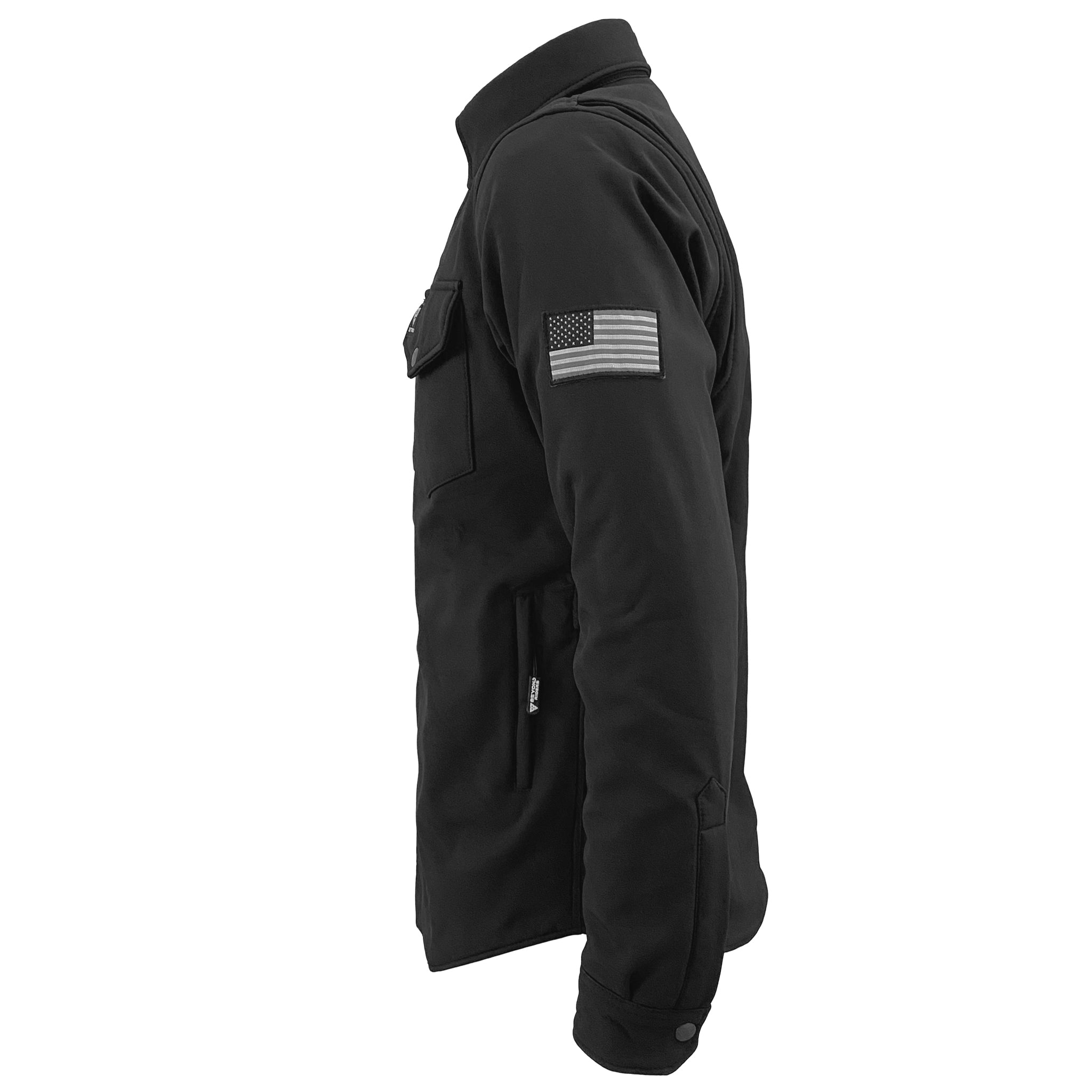 Protective SoftShell Winter Jacket for Men - Black with Pads