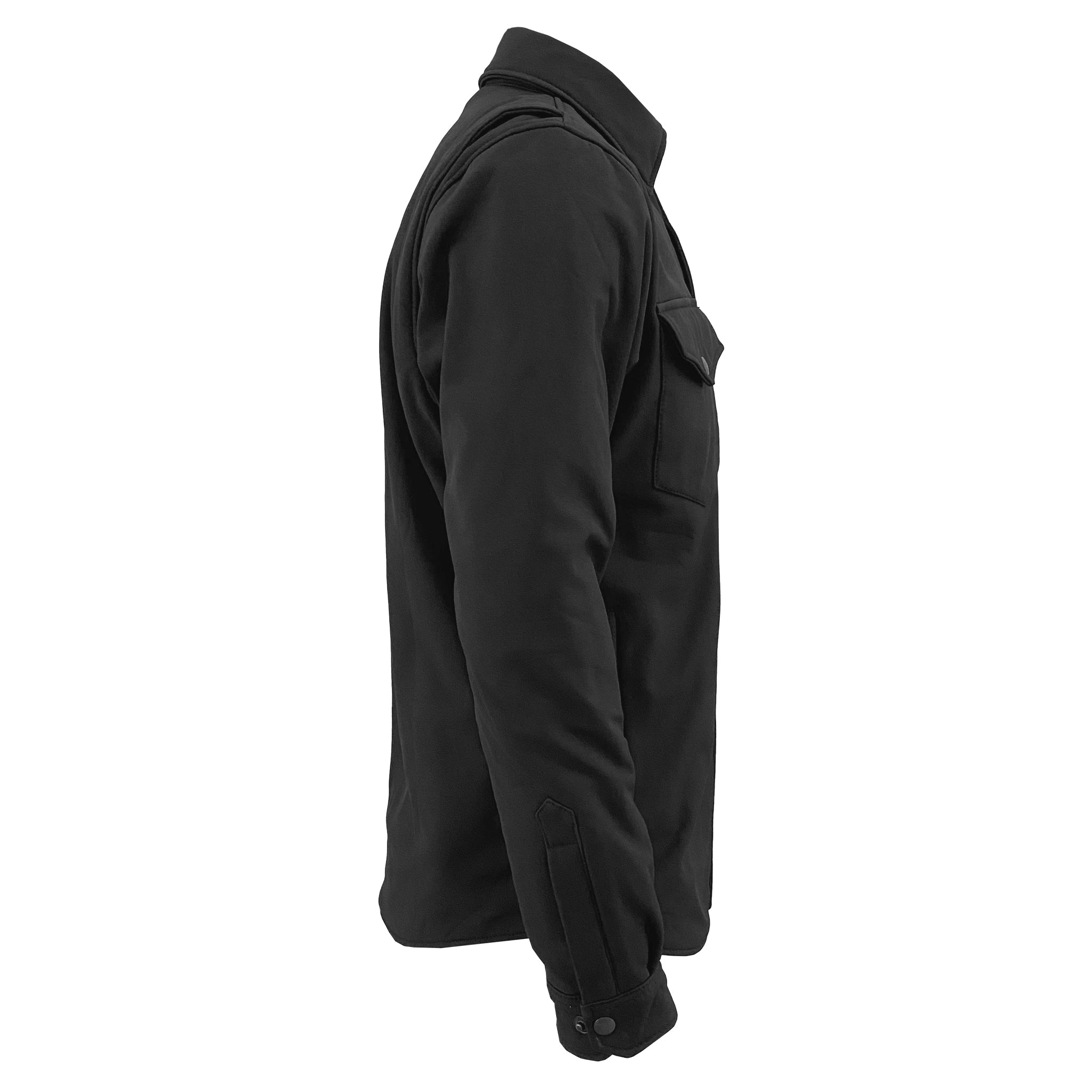Protective SoftShell Winter Jacket for Men - Black Matte with Pads