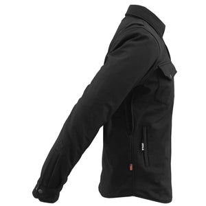 Protective SoftShell Winter Jacket for Men - Black Matte with Pads