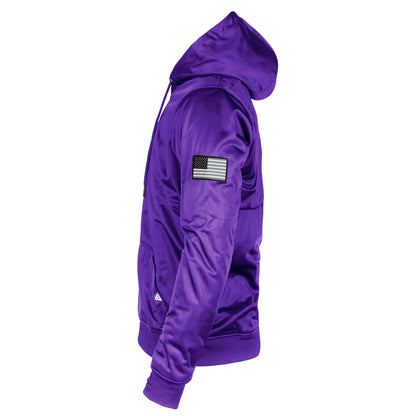 Purple Solid Ultra Protective Hoodie with Pads