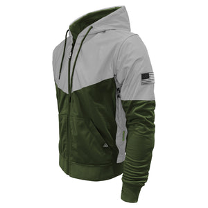Ultra Reflective Hoodie Army Green Eclipse with Pads
