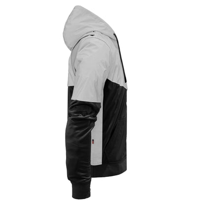 Ultra Reflective Hoodie "Alloy Eclipse" - Black and Silver with Pads