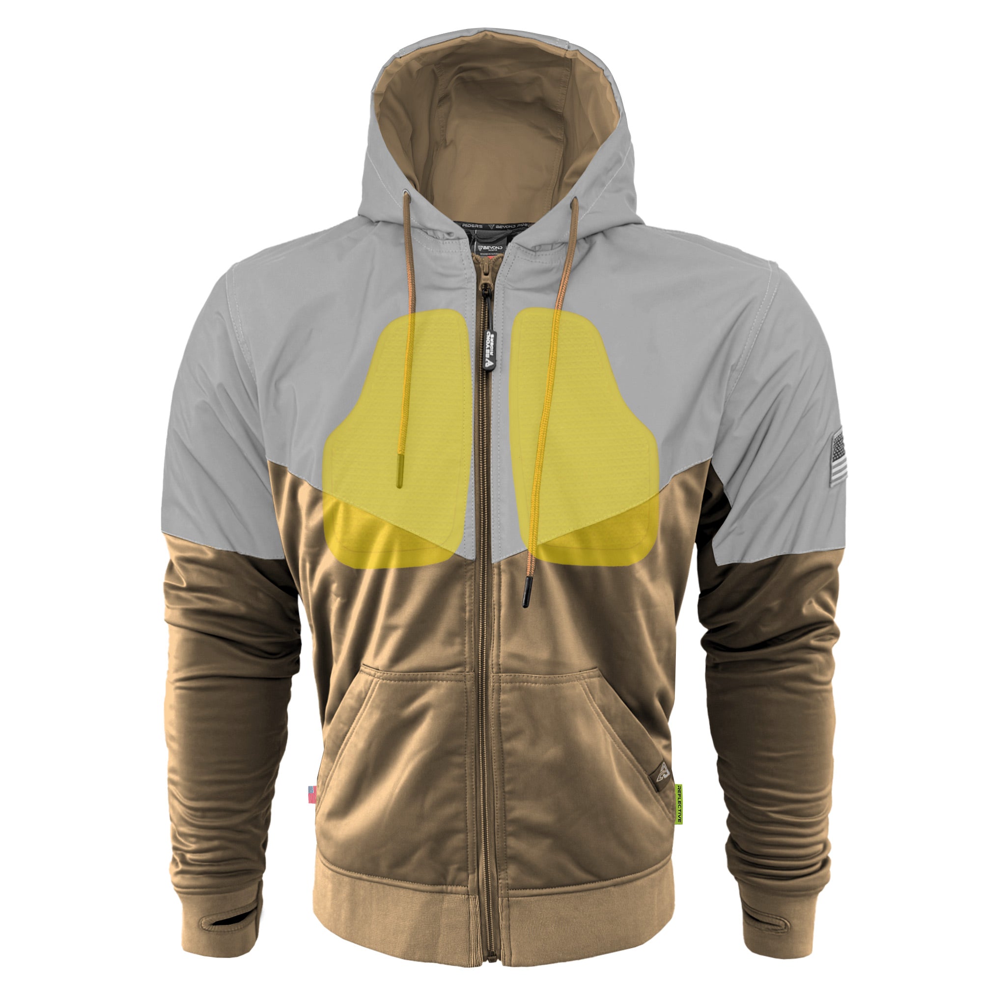 Ultra Reflective Hoodie Camel Eclipse with Pads