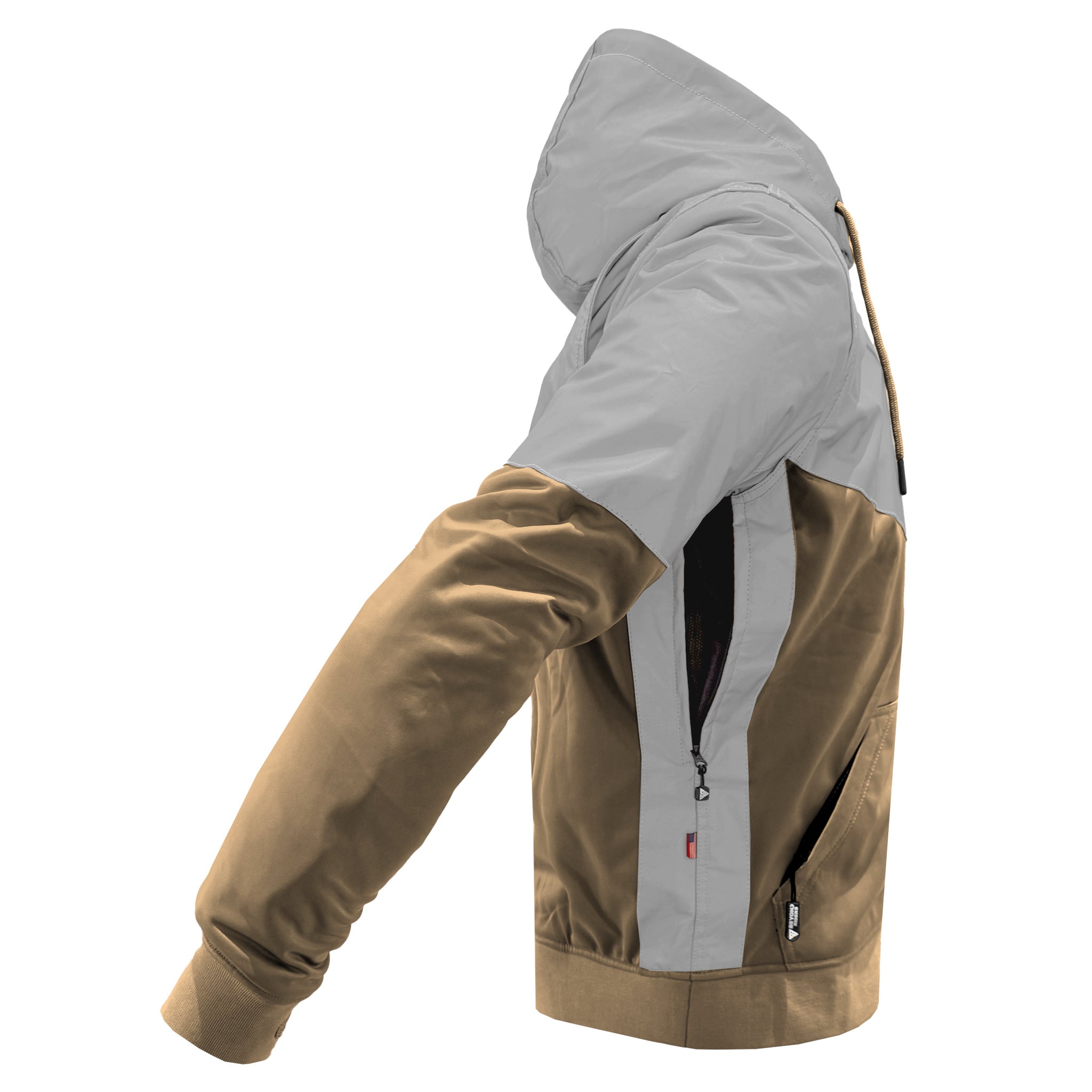 Ultra Reflective Hoodie Camel Eclipse with Pads