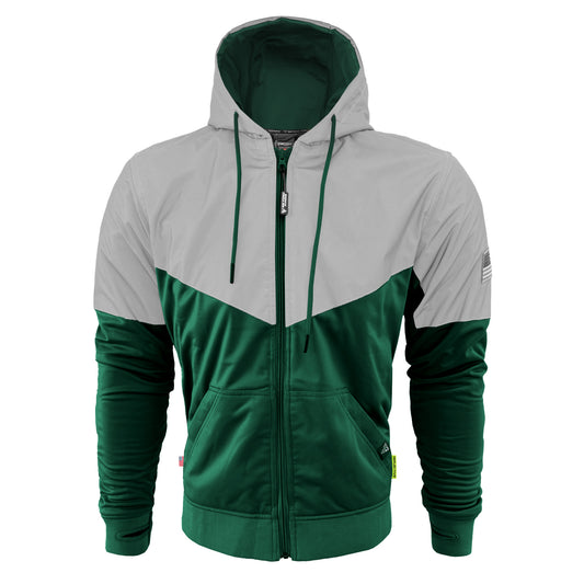 SALE Ultra Reflective Hoodie Dark Green Eclipse with Pads