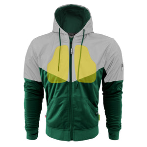 Ultra Reflective Hoodie Dark Green Eclipse with Pads