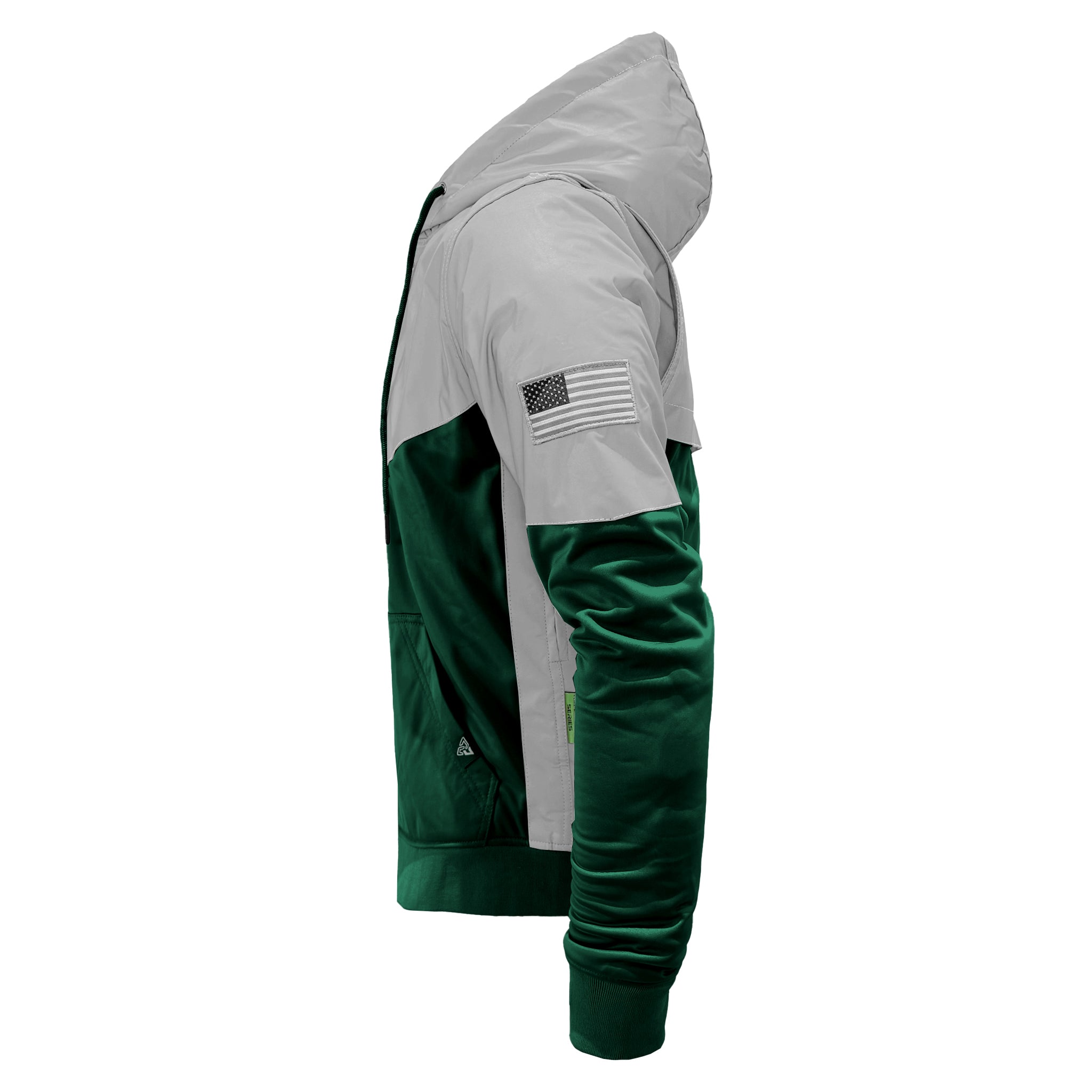 Ultra Reflective Hoodie Dark Green Eclipse with Pads – Beyond Riders