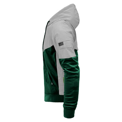 Ultra Reflective Hoodie Dark Green Eclipse with Pads