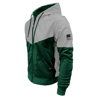 Ultra Reflective Hoodie Dark Green Eclipse with Pads