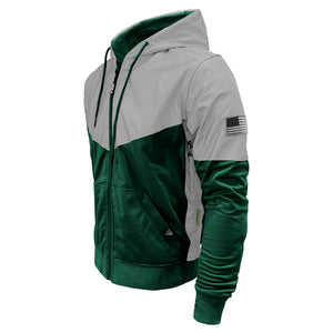 Ultra Reflective Hoodie Dark Green Eclipse with Pads