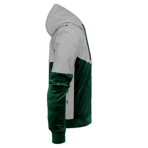 Ultra Reflective Hoodie Dark Green Eclipse with Pads