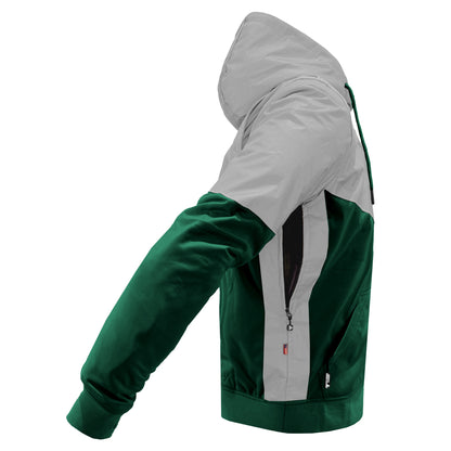 Ultra Reflective Hoodie Dark Green Eclipse with Pads