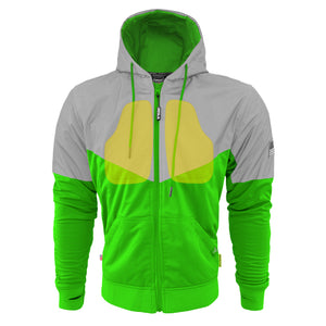 Ultra Reflective Hoodie Green Eclipse with Pads