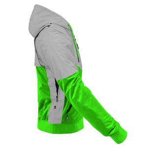 Ultra Reflective Hoodie Green Eclipse with Pads
