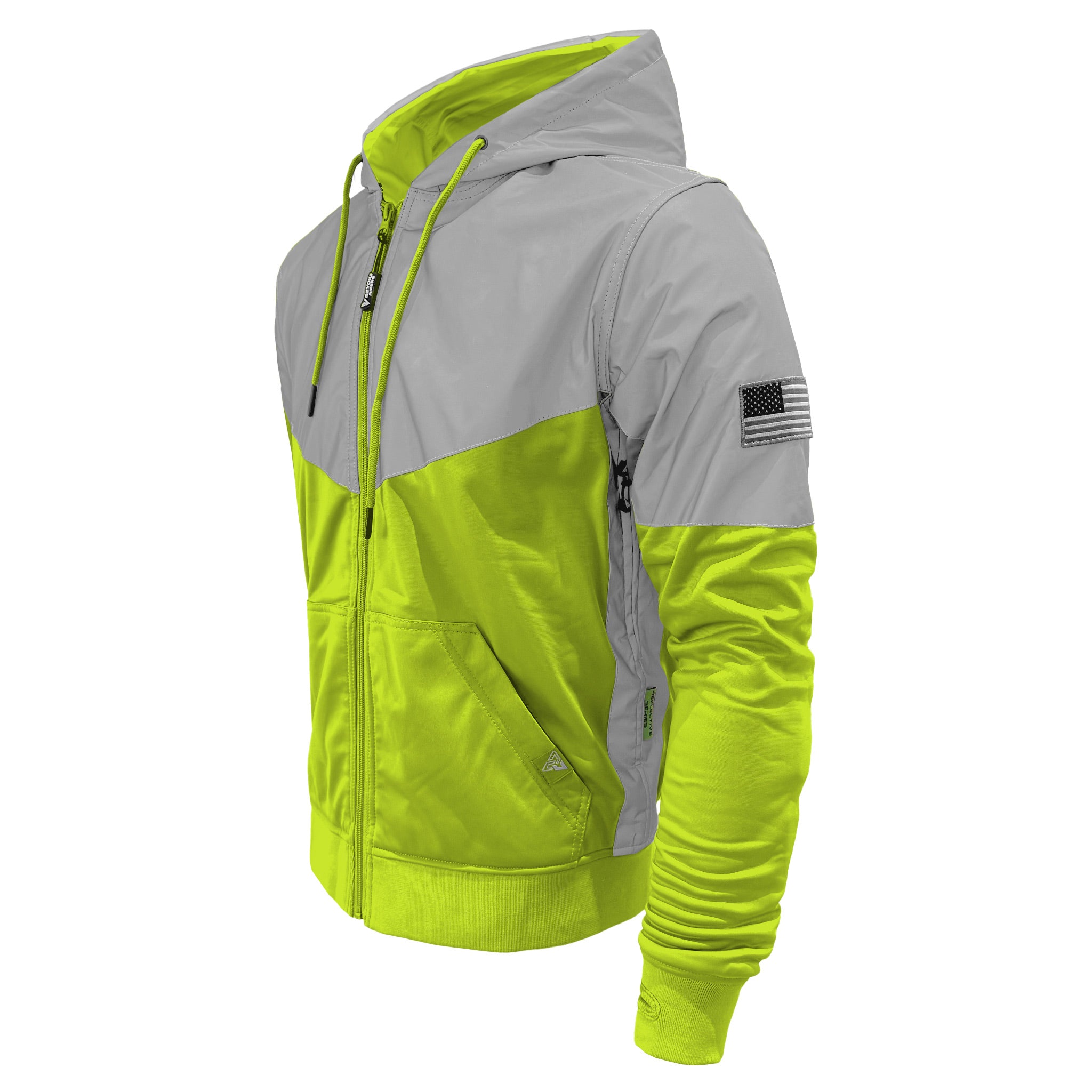 Ultra Reflective Hoodie Hi Vis Green Eclipse with Pads