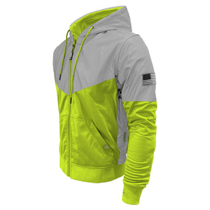Ultra Reflective Hoodie Hi Vis Green Eclipse with Pads