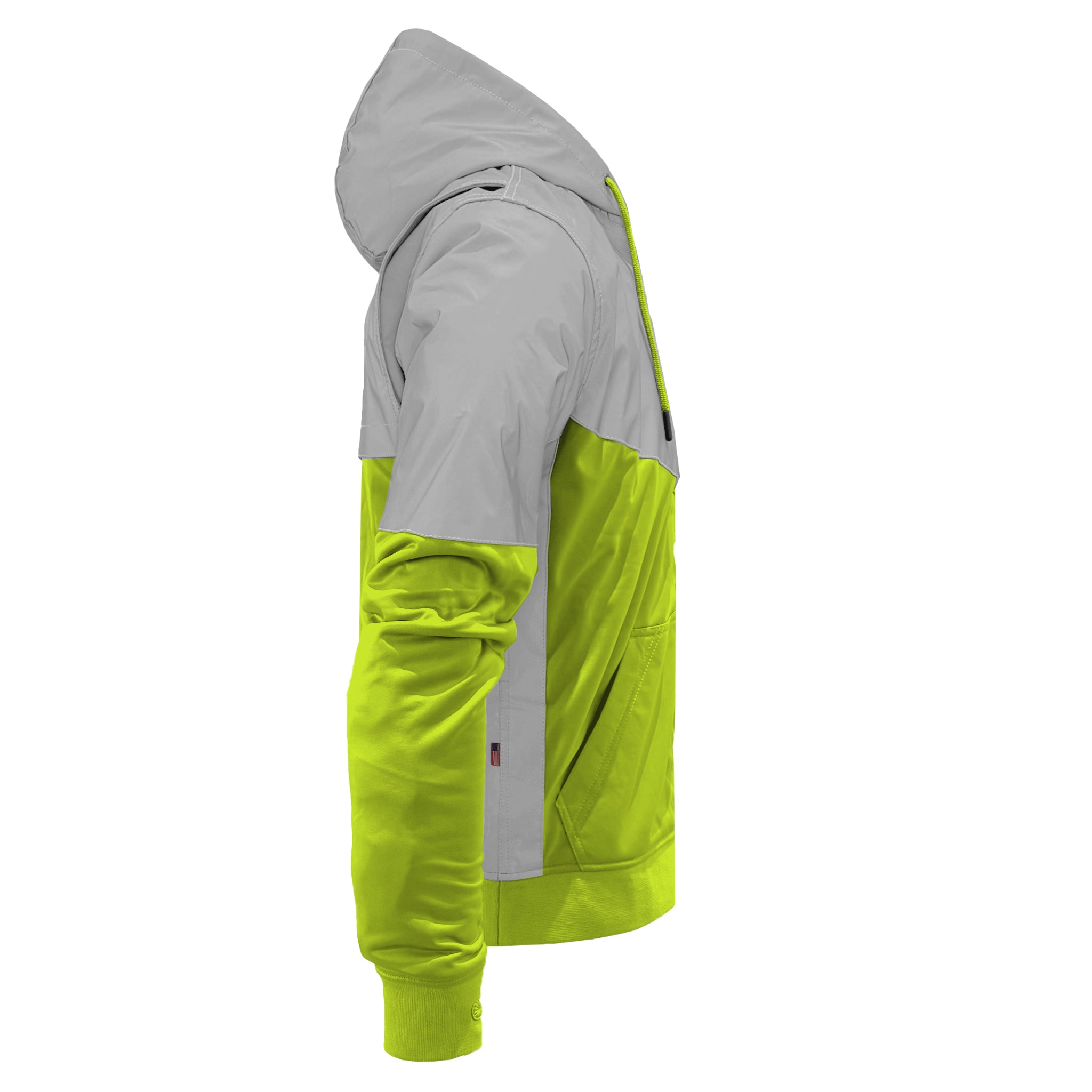 Ultra Reflective Hoodie Hi Vis Green Eclipse with Pads