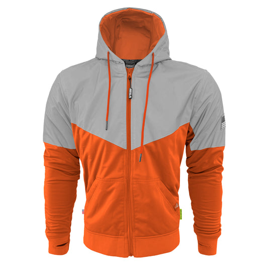 Ultra Reflective Hoodie Hi Vis Orange Eclipse with Pads