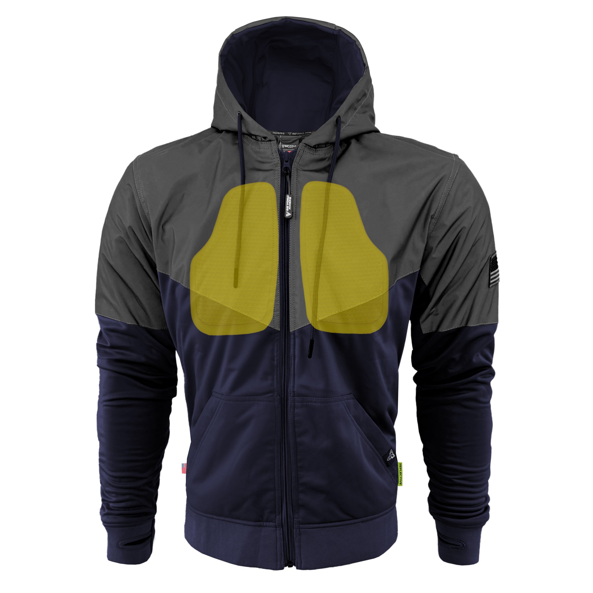 Ultra Reflective Hoodie Navy Blue Nebula with Pads