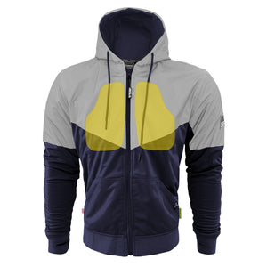 Ultra Reflective Hoodie Navy Blue Eclipse with Pads
