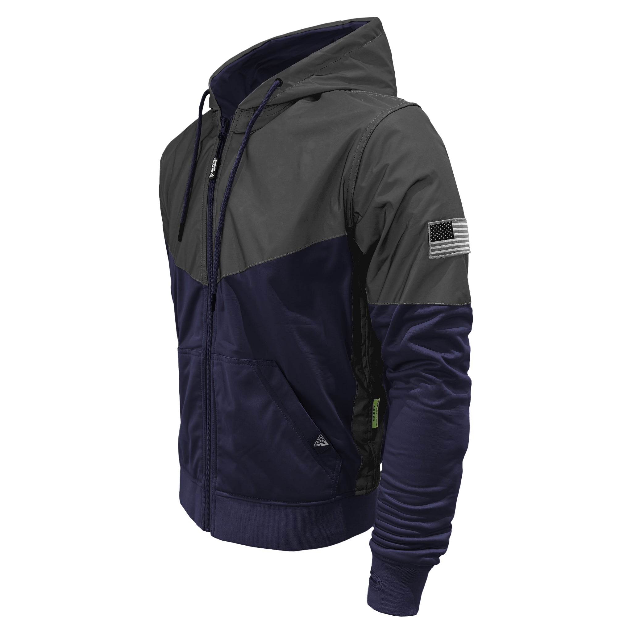 Ultra Reflective Hoodie Navy Blue Nebula with Pads
