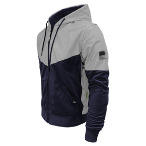 Ultra Reflective Hoodie Navy Blue Eclipse with Pads