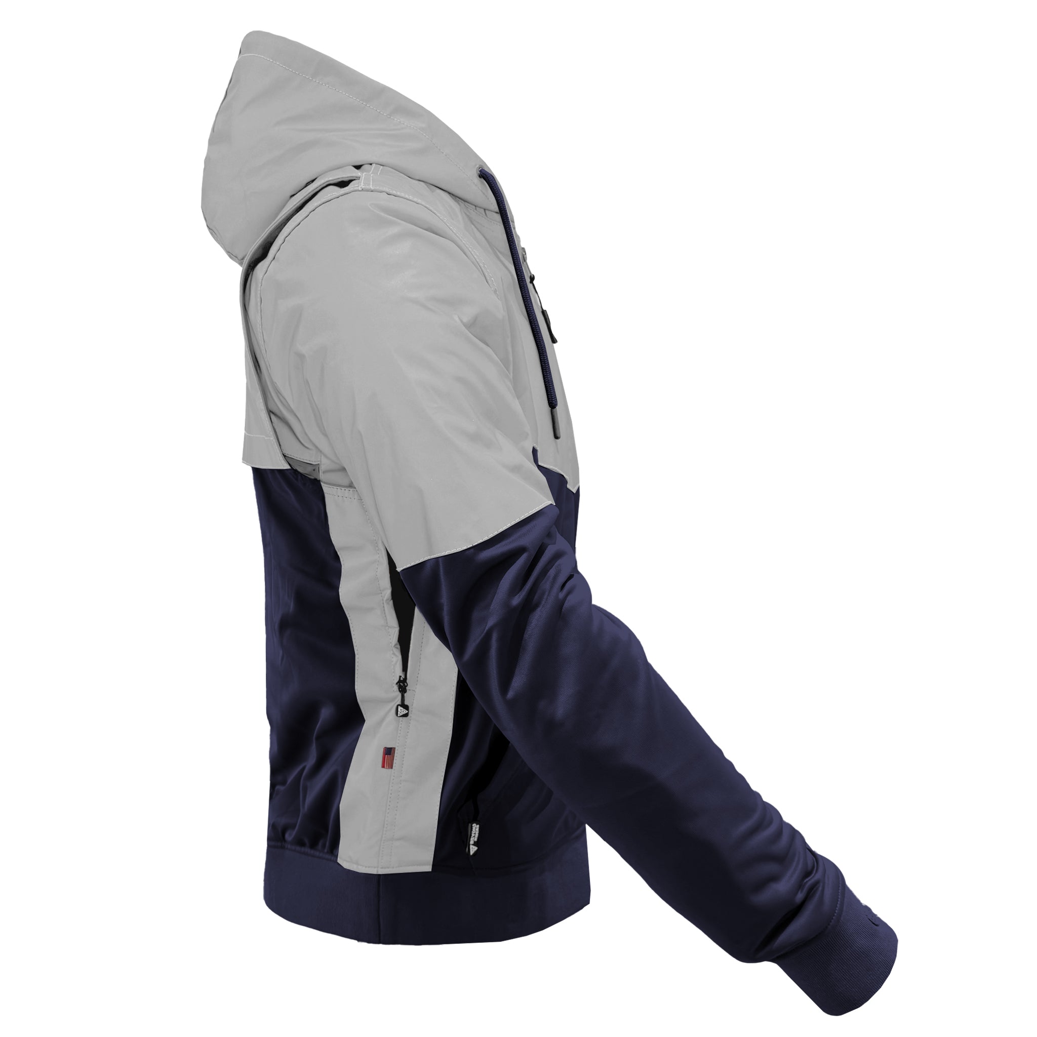Ultra Reflective Hoodie Navy Blue Eclipse with Pads