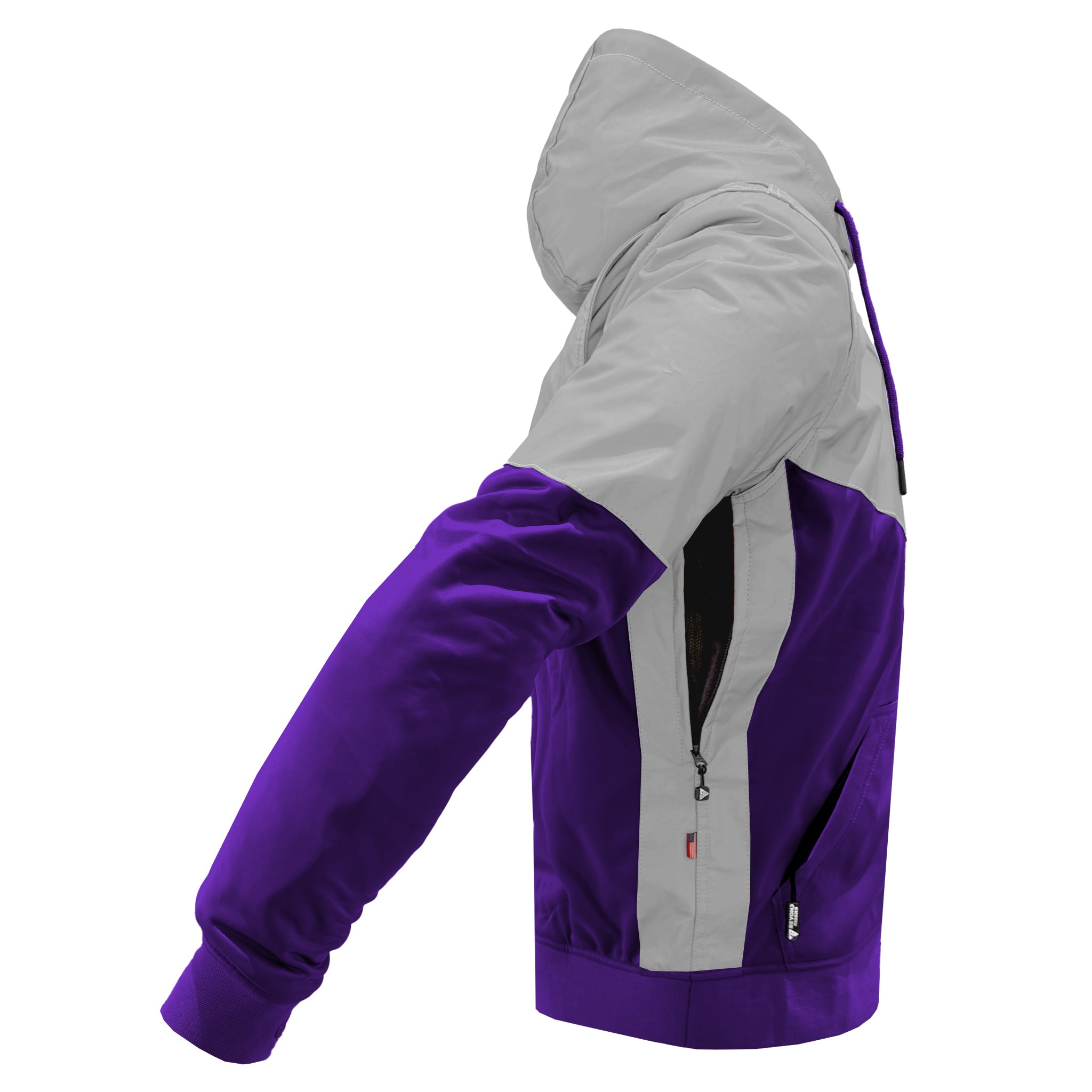 Ultra Reflective Hoodie Purple Eclipse with Pads