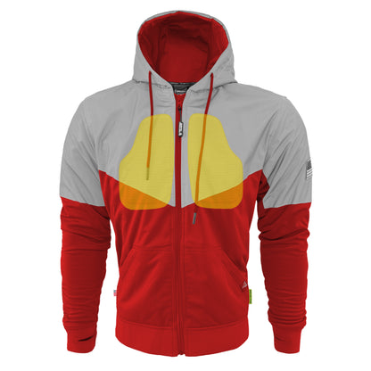 Ultra Reflective Hoodie Red Eclipse with Pads