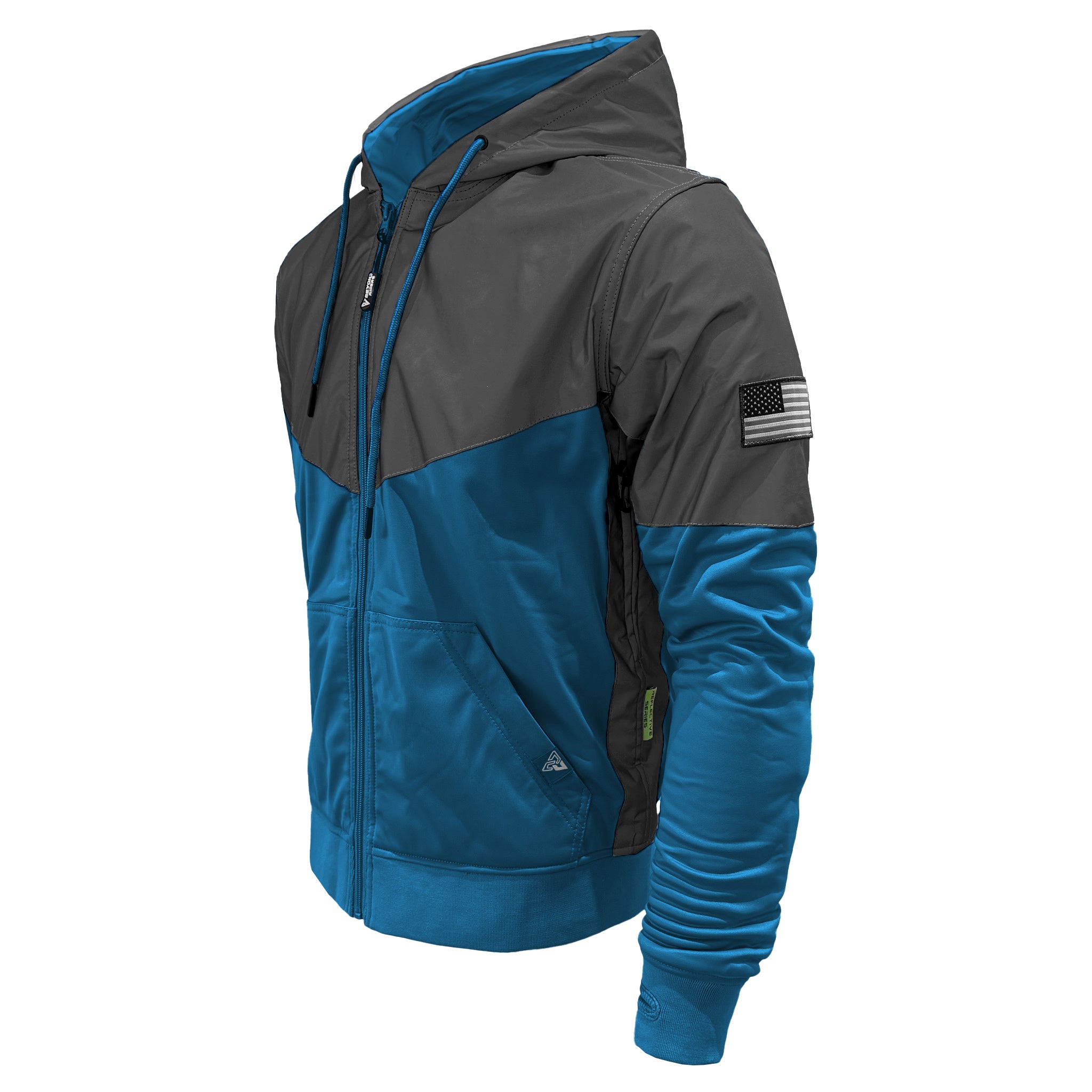 Ultra Reflective Hoodie Teal Nebula with Pads