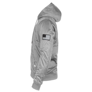 Light Gray Solid Ultra Protective Hoodie with Pads