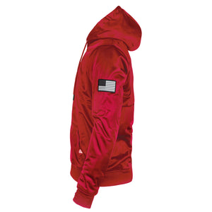 Red Solid Ultra Protective Hoodie with Pads