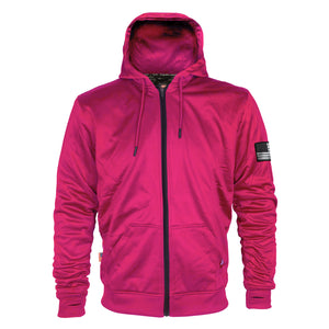 ‌Pink Solid Ultra Protective Hoodie with Pads