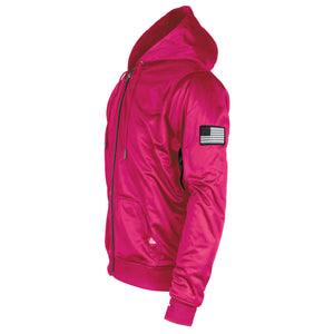 ‌Pink Solid Ultra Protective Hoodie with Pads