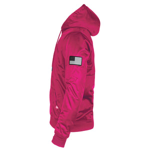 ‌Pink Solid Ultra Protective Hoodie with Pads