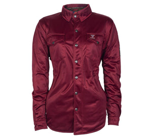 2023 Collection SALE Ultra Protective Shirt for Women - Red Maroon Solid with Pads