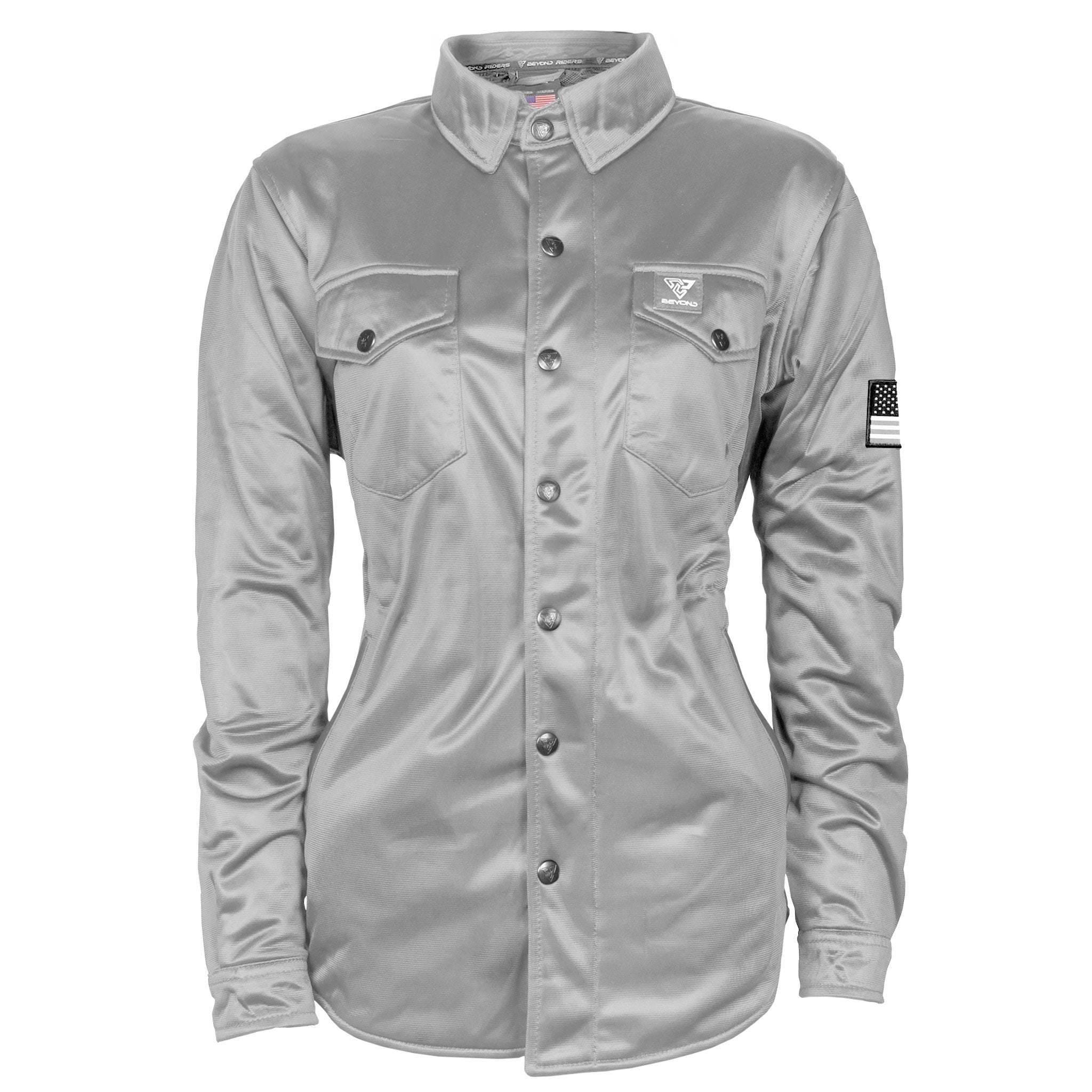 ‌Ultra Protective Shirt for Women - Light Gray Solid with Pads – Beyond ...