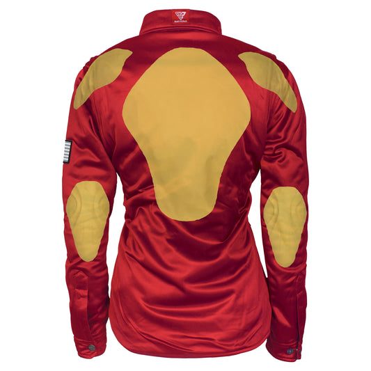 ‌Ultra Protective Shirt for Women - Red Solid with Pads