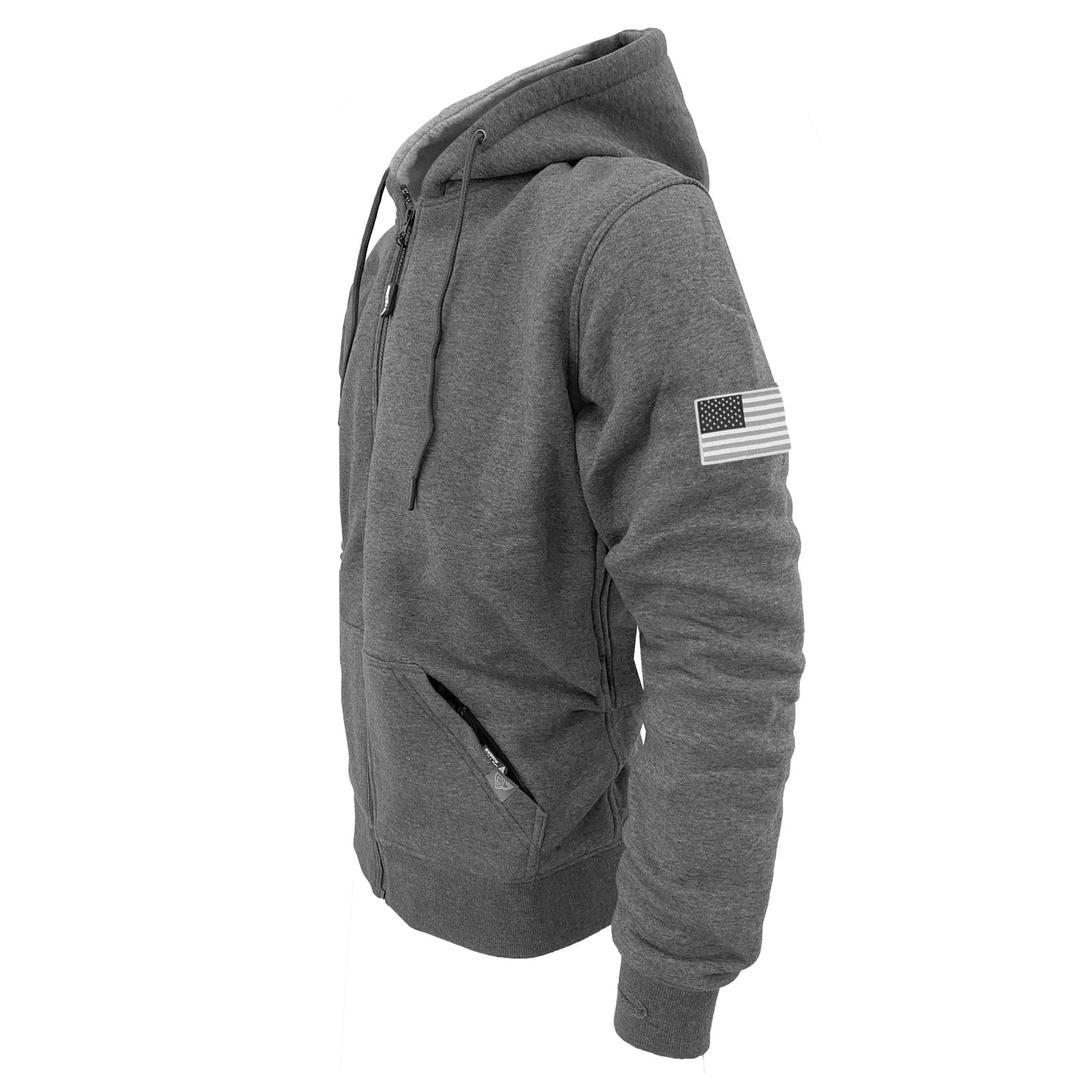 SALE Protective Fleece Unisex Hoodie - Gray Heather with Pads