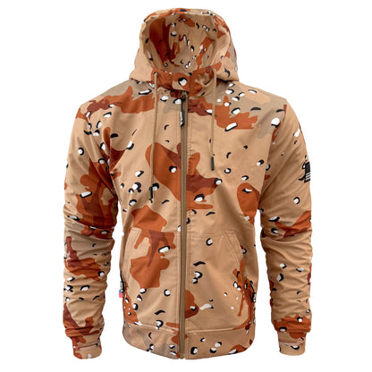 Protective SoftShell Unisex Camouflage Hoodie - “Dagger Two” with Pads
